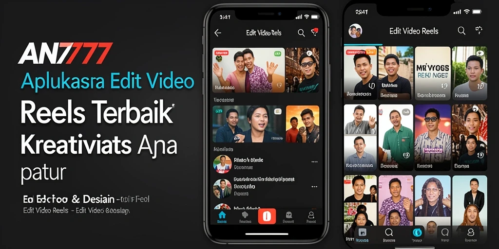 Tampilan antarmuka AN777 dengan fitur Edit Video Reels yang menarik.