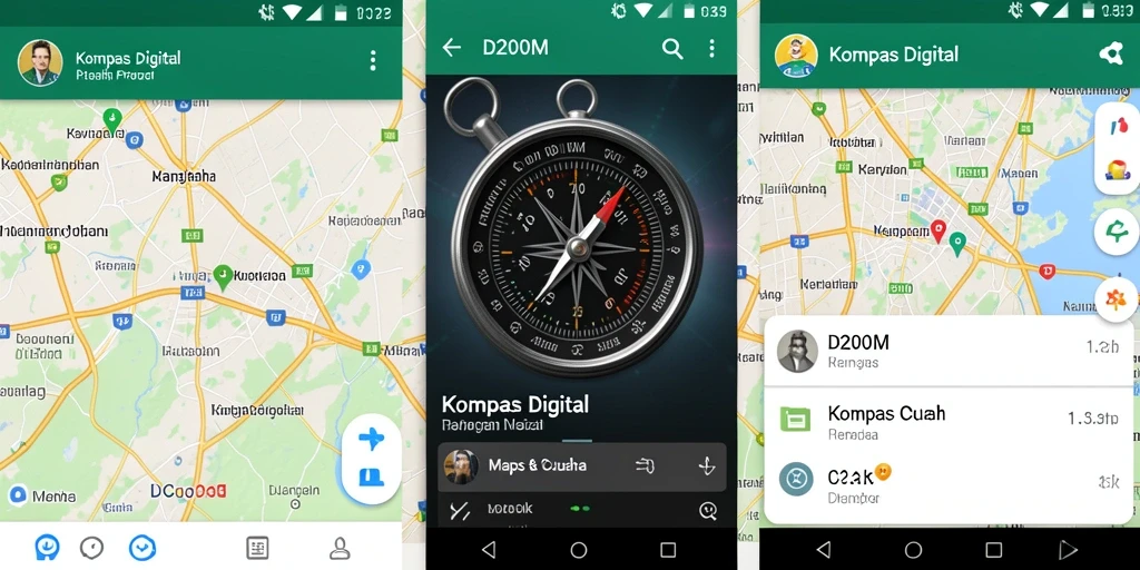 Antarmuka D200M yang intuitif memudahkan navigasi kompas digital.
