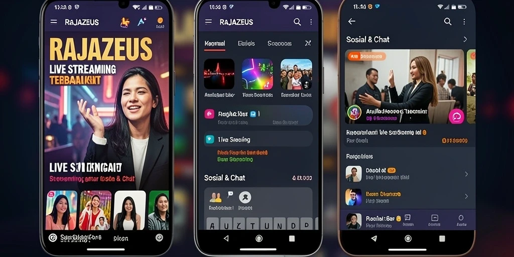 Tampilan antarmuka RAJAZEUS yang sederhana dan intuitif saat Live Streaming.