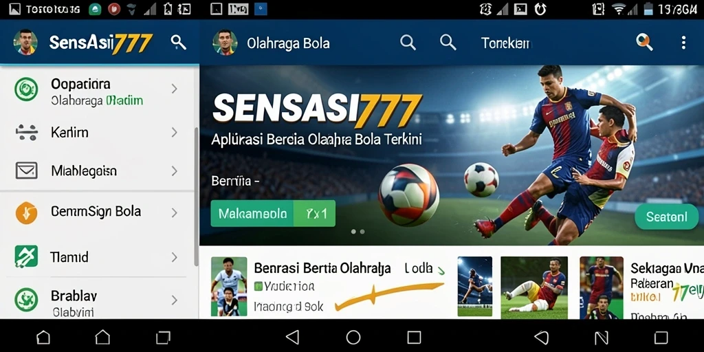 Antarmuka SENSASI777 yang menarik dan informatif untuk berita Olahraga Bola.